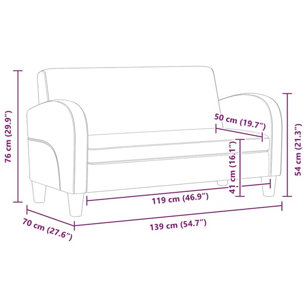 vidaXL 2-personers sofa kunstlæder sort