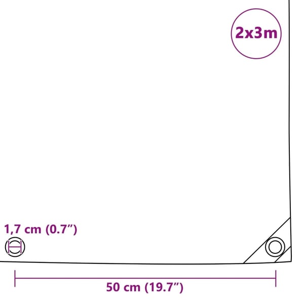vidaXL Pressu 650 g/m² 2x3 m harmaa