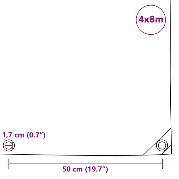 vidaXL Pressu 650 g/m² 4x8 m vihreä