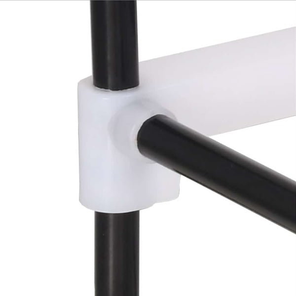 vidaXL skostativ med 4 hylder metal og plastik sort