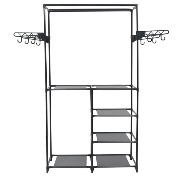 vidaXL Vaatenaulakko teräs ja kuitukangas 87x44x158 cm musta