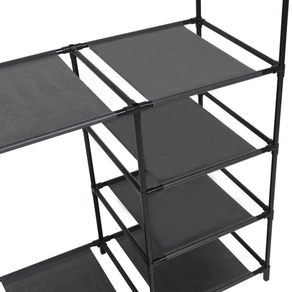 vidaXL Vaatenaulakko teräs ja kuitukangas 87x44x158 cm musta
