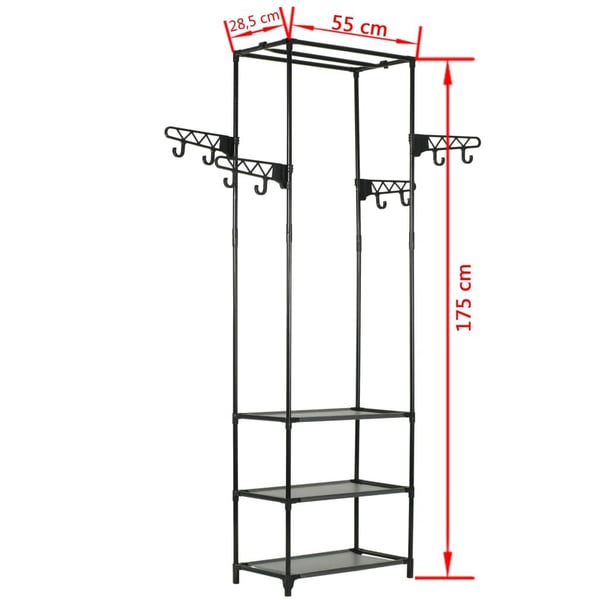 vidaXL Klesstativ stål og ikke-vevd stoff 55x28,5x175 cm svart