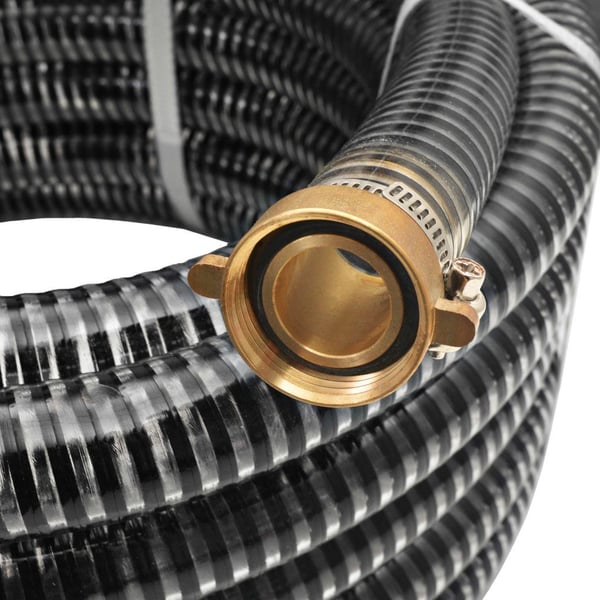 vidaXL sugeslange med messingstik 10 m 25 mm sort