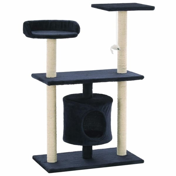 vidaXL Kloretre med klorestolper i sisal 95 cm mørkeblå