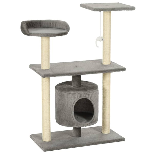 vidaXL Kloretre med klorestolper i sisal 95 cm grå