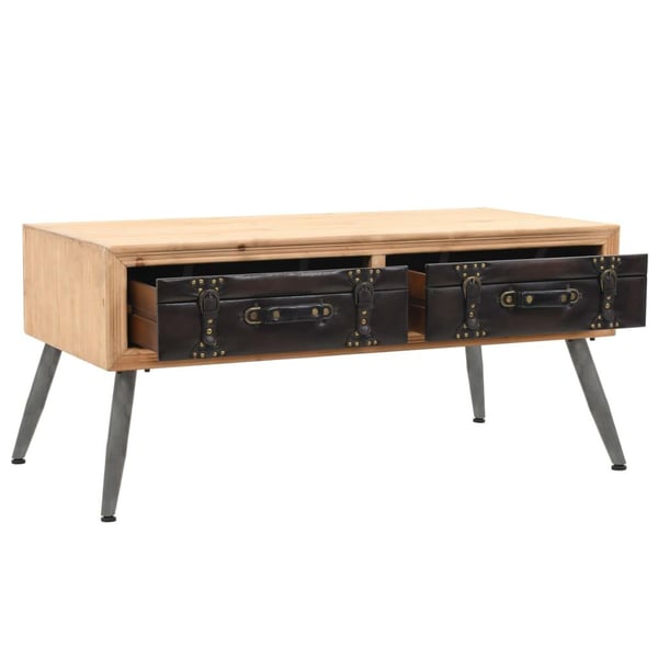 vidaXL sofabord massivt grantræ 115 x 55 x 50 cm