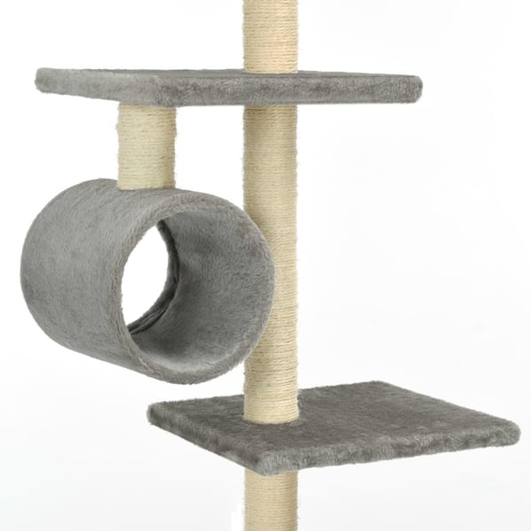 vidaXL Kloretre med klorestolper i sisal 260 cm grå