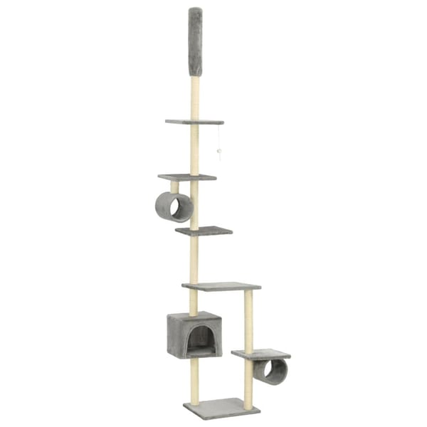 vidaXL Kloretre med klorestolper i sisal 260 cm grå