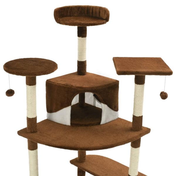 vidaXL Kloretre med klorestolper i sisal 203 cm brun og hvit
