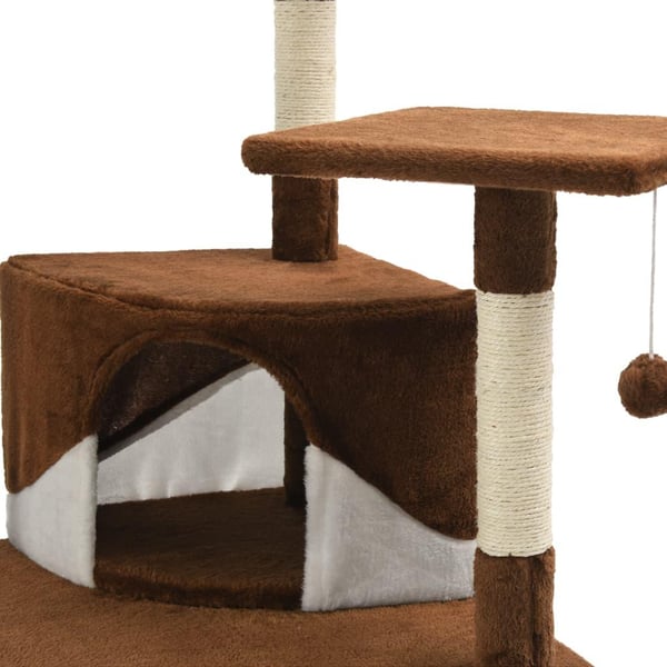 vidaXL Kloretre med klorestolper i sisal 203 cm brun og hvit