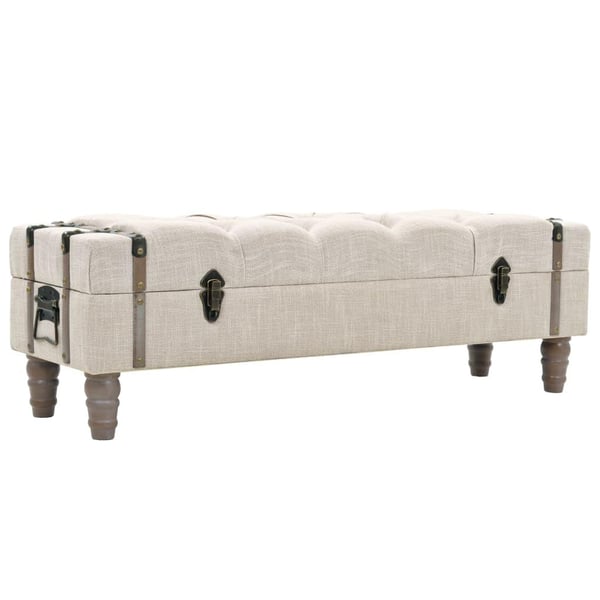 vidaXL opbevaringsbænk 111x34x37 cm massivt træ og stål