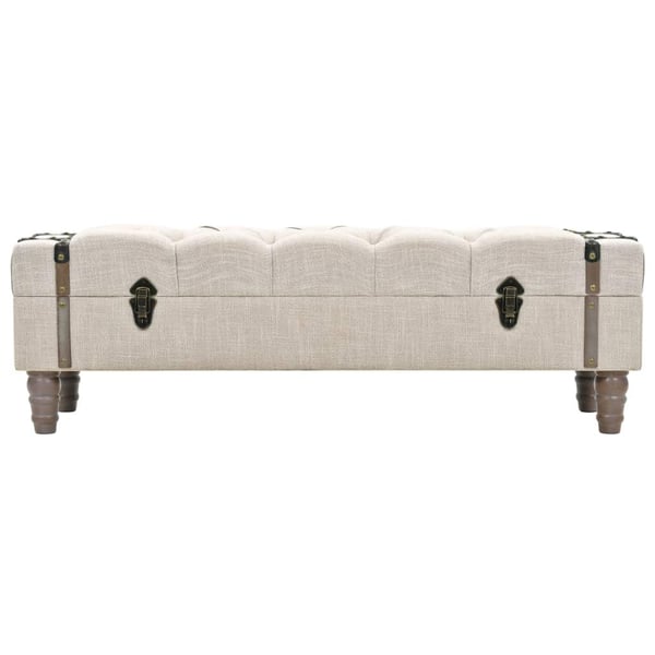 vidaXL opbevaringsbænk 111x34x37 cm massivt træ og stål