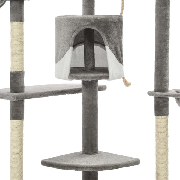 vidaXL Kloretre med klorestolper i sisal 203 cm grå og hvit