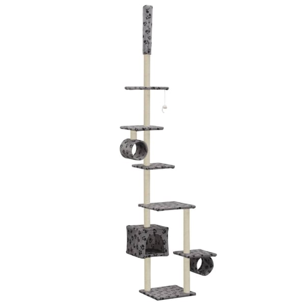 vidaXL Kloretre med klorestolper i sisal 260 cm poteavtrykk grå