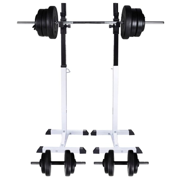 vidaXL Knebøy vektstangstativ med vektstang- og manualsett 60,5 kg