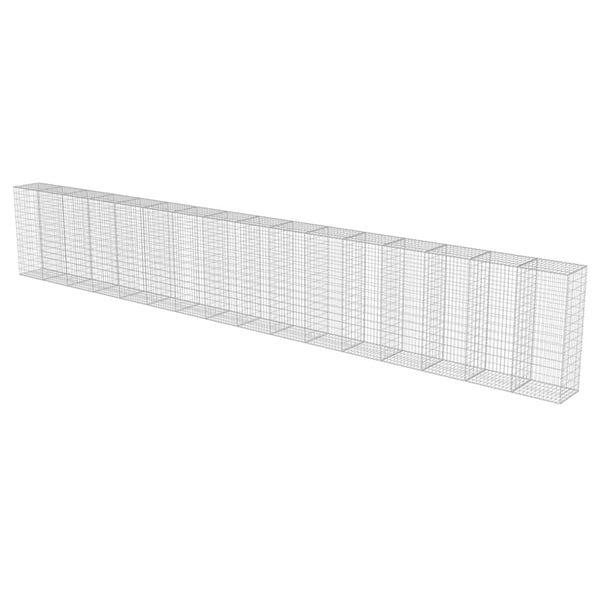 vidaXL Gabion med topp- og bunndekke galvanisert stål 900x50x150 cm