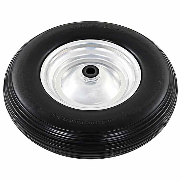 vidaXL Kottikärryn pyörät 2 kpl akselilla kiinteä PU 4,00 - 8 390 mm