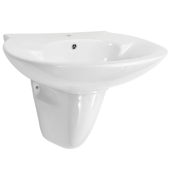 vidaXL Seinäkiinnitettävä pesuallas keraaminen valk. 690x520x210 mm