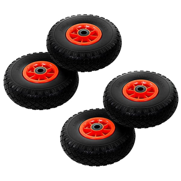 vidaXL Hjul för säckkärra 4 st massiv PU 3.00-4 (260x85)