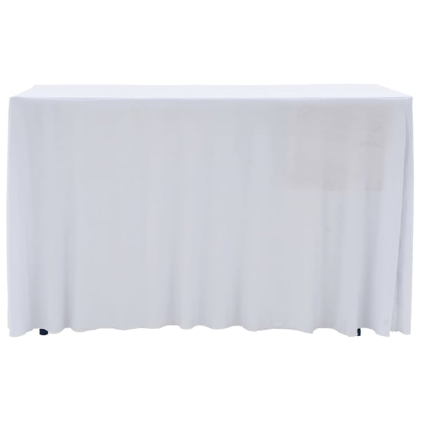 vidaXL Elastisk bordduk med skjørt 2 stk 183x76x74 cm hvit