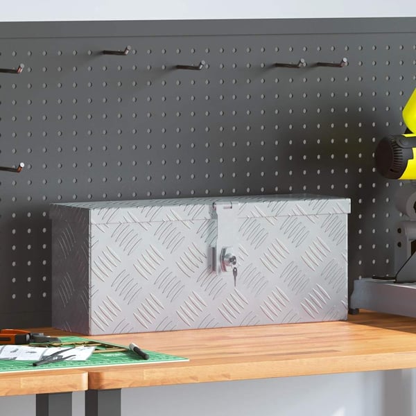 vidaXL Aluminiumsboks 48,5x14x20 cm sølv
