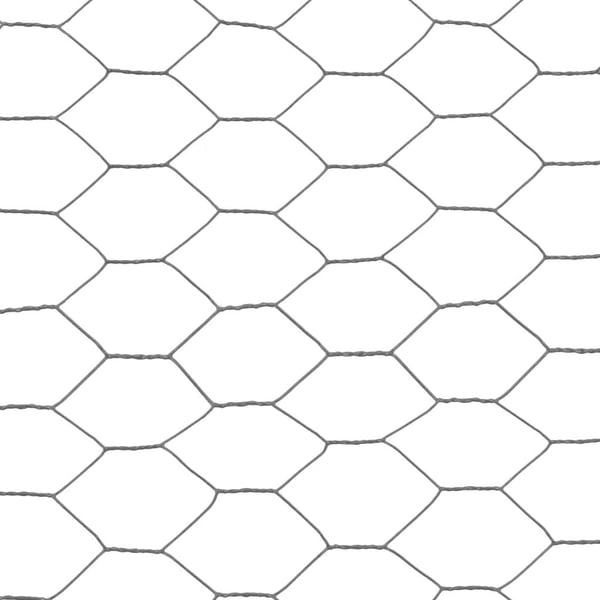 vidaXL Trådgjerde kylling stål med PVC-belegg 25x1 m grå