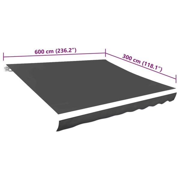 vidaXL Markiseduk 600x300 cm antrasitt