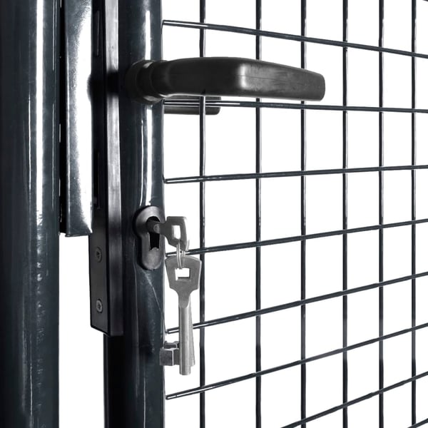 vidaXL Hageport av netting galvanisert stål 100x100 cm grå