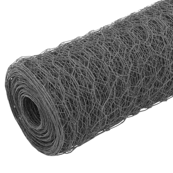 vidaXL Kanaverkko teräs PVC pinnoitteella 25x0,5 m harmaa