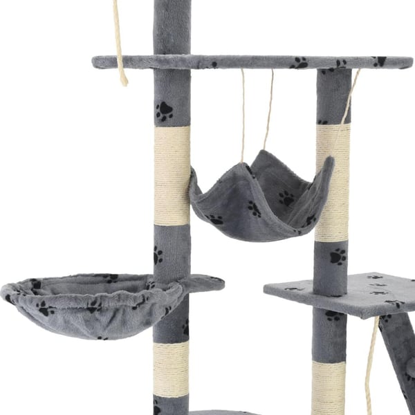 vidaXL Kloretre med klorestenger i sisal 230-250 cm poteavtrykk grå