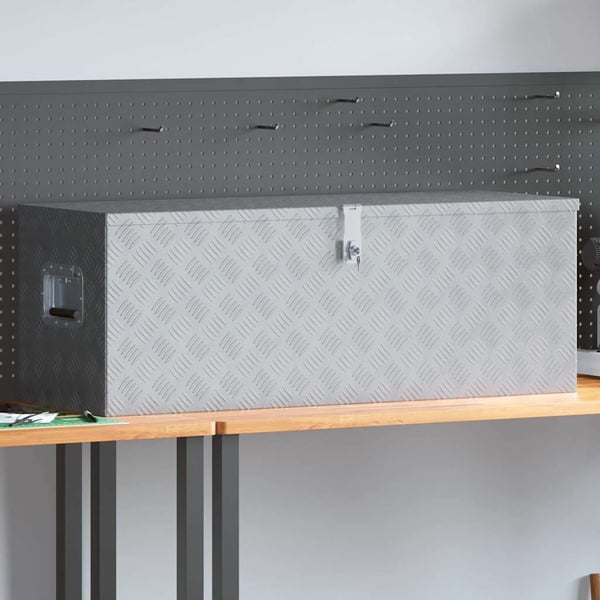 vidaXL Alumiinilaatikko 110,5x38,5x40 cm hopea