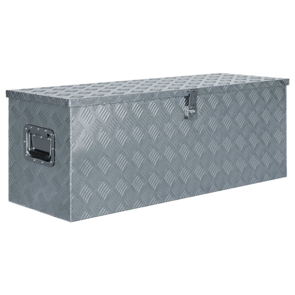 vidaXL aluminiumskasse 110,5 x 38,5 x 40 cm sølvfarvet
