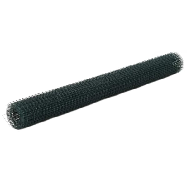 vidaXL Trådgjerde kylling stål med PVC-belegg 25x1,5 m grønn