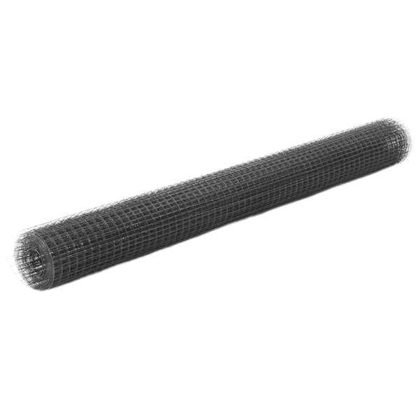 vidaXL hønsenet stål med PVC-belægning 25 x 1,5 m grå