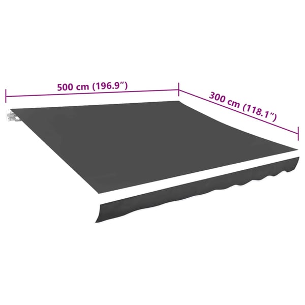 vidaXL markisedug 500x300 cm antracitgrå