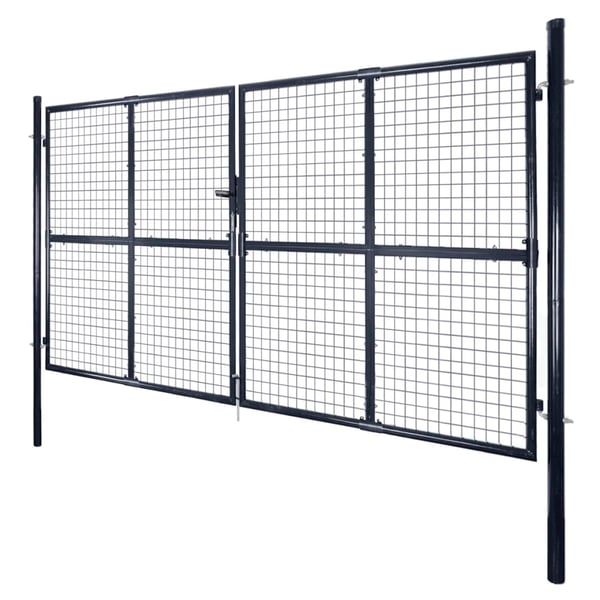 vidaXL Hageport av netting galvanisert stål 300x175 cm grå