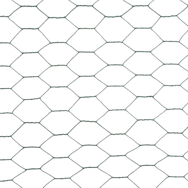 vidaXL Trådgjerde kylling stål med PVC-belegg 25x1,2 m grønn