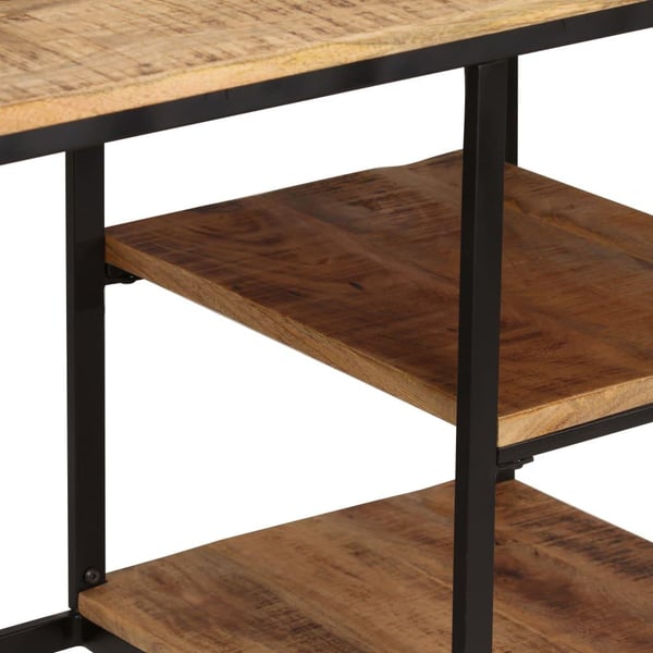 vidaXL Skrivebord med sammenleggbar krakk heltre mango 115x50x76 cm