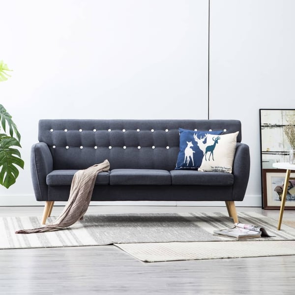 vidaXL 3-personers sofa stofbeklædning 172 x 70 x 82 cm mørkegrå