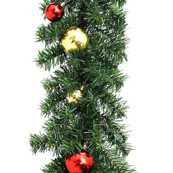 vidaXL juleguirlande dekoreret med kugler og LED-lys 5 m
