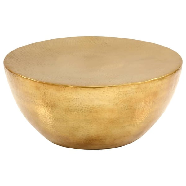vidaXL Sofabord hamret aluminium 70x30 cm messing change2