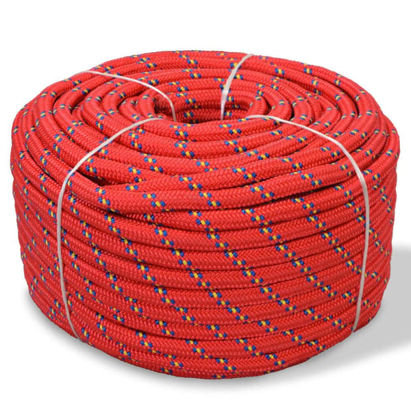 vidaXL Båttau polypropylen 12 mm 250 m rød