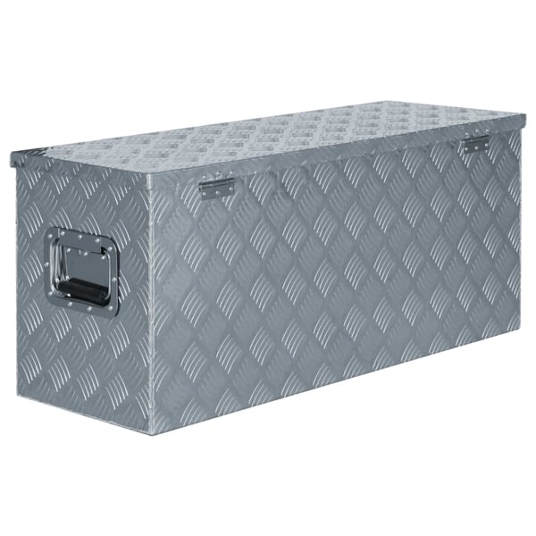 vidaXL Alumiinilaatikko 90,5x35x40 cm hopea