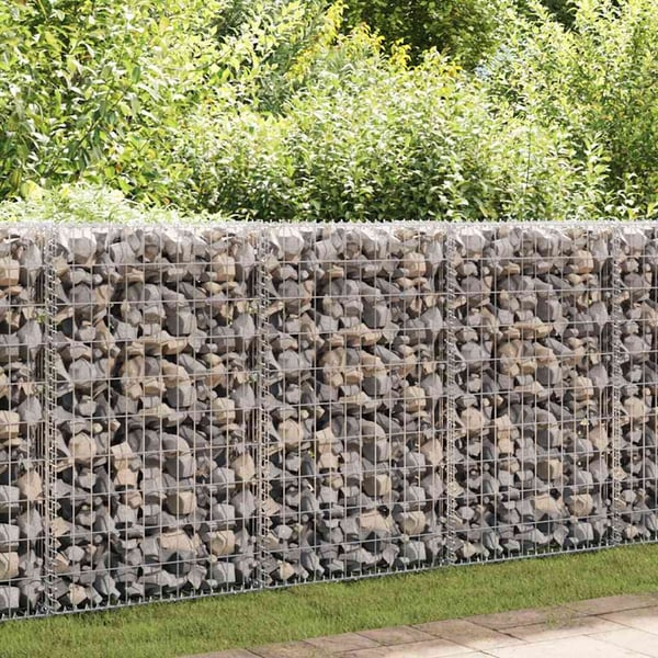 vidaXL Gabion-kivikori kansilla galvanoitu teräs 600x30x150 cm