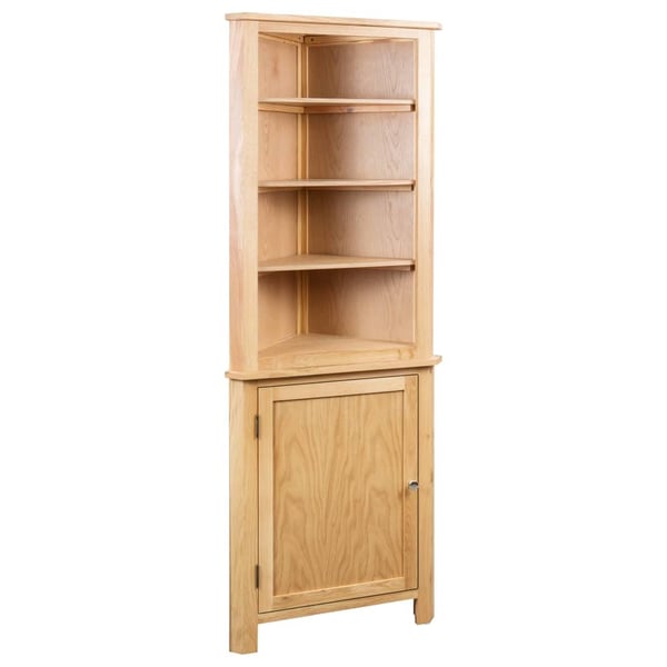 vidaXL hjørneskab 59 x 36 x 180 cm massivt egetræ