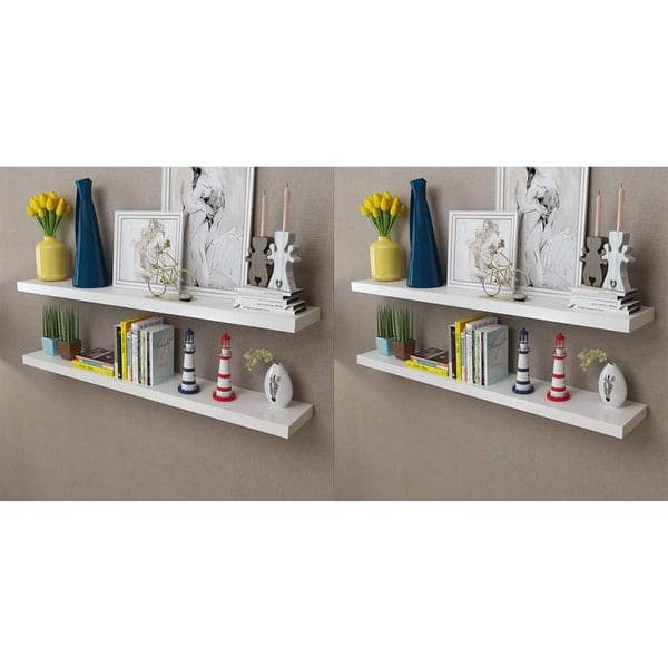 vidaXL væghylder 4 stk. 120 cm hvid