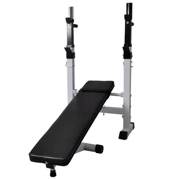 vidaXL Treningsbenk med vektstativ, vektstang og manualsett 60,5 kg