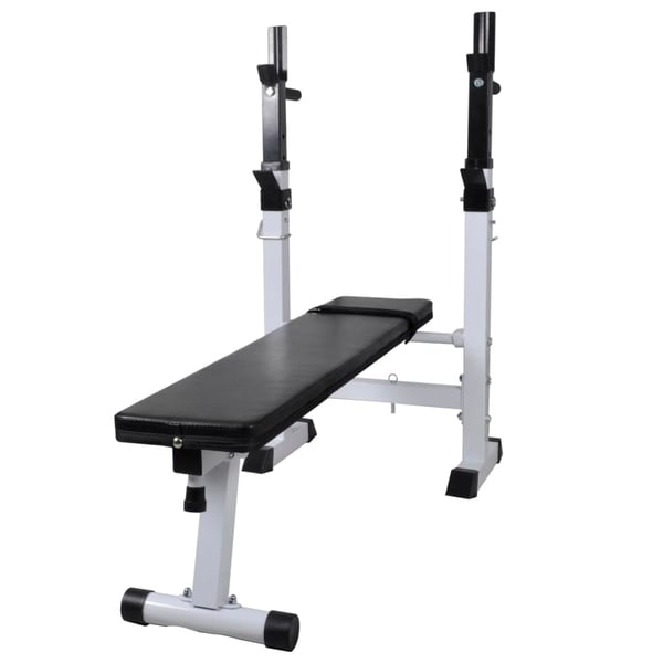 vidaXL Treningsbenk med vektstativ, vektstang og manualsett 60,5 kg