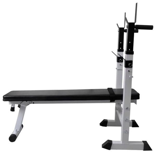 vidaXL Treningsbenk med vektstativ, vektstang og manualsett 60,5 kg